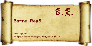 Barna Regő névjegykártya